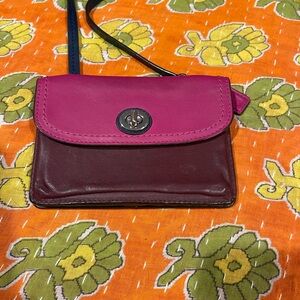 vintage Coach color-block leather mini crossbody bag.